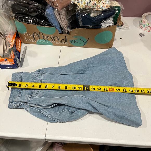 Free People Scout Denim Skirt Boho Aline Western Pleated Womens 0 100% Cotton - Picture 8 of 8